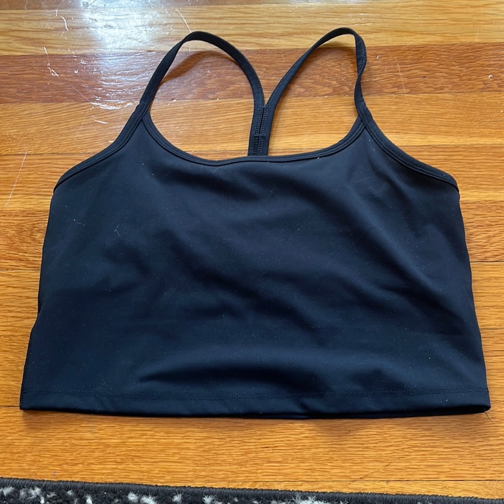 Navy Blue Athletic Top with Built in Bra
